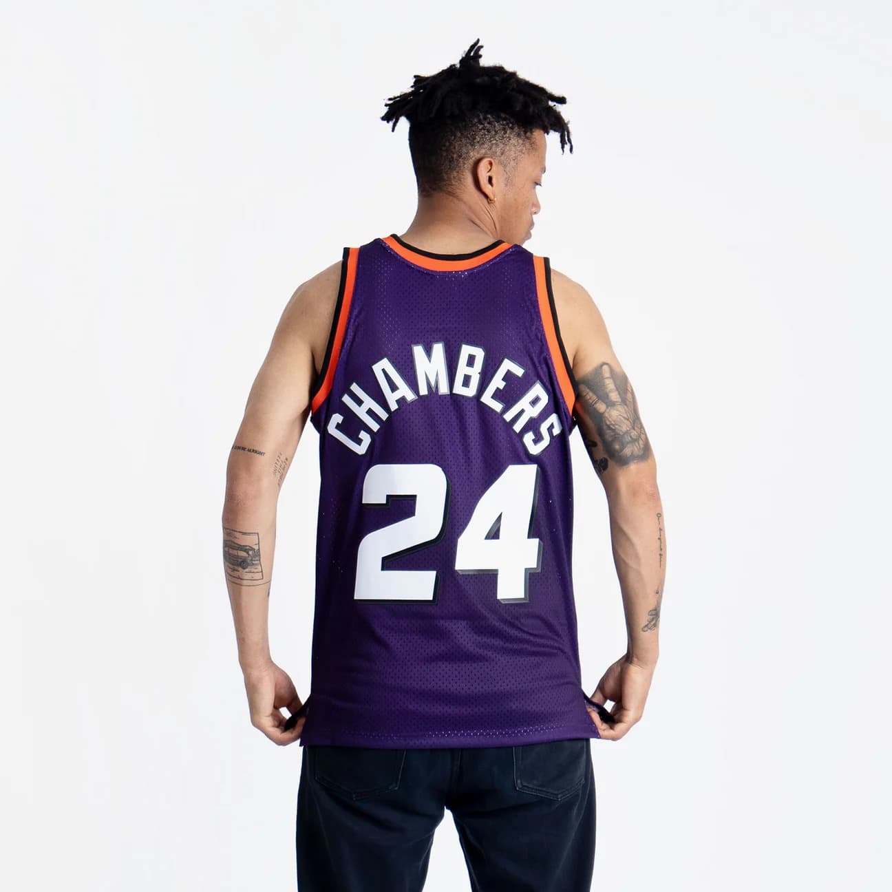 Баскетбольная джерси 1992-93 Phoenix Suns Tom Chambers #24 Swingman Hardwood Classics Purple Jersey