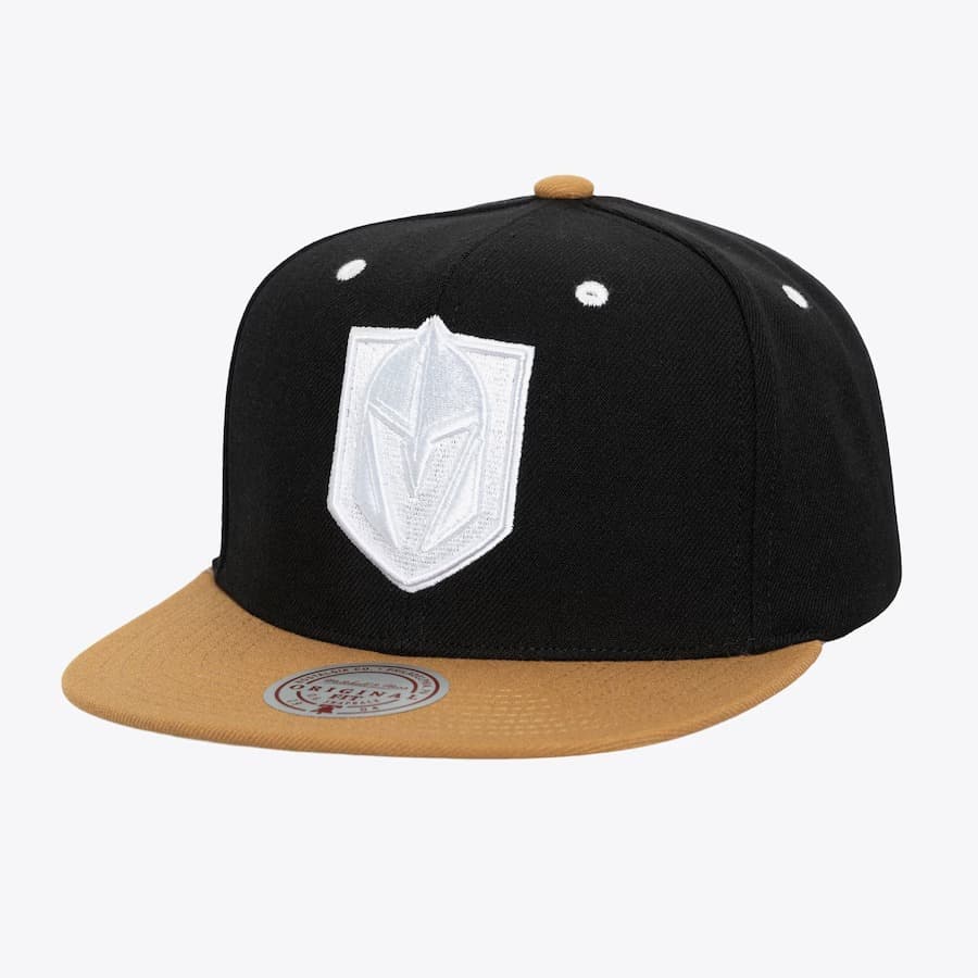 Бейсболка Mitchell & Ness Black Gold Vegas Golden Knights Evergreen Crispy White Snapback Hat