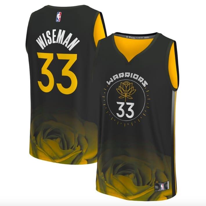 Баскетбольная джерси 2022-23 Golden State Warriors #33 James Wiseman Fastbreak City Black Jersey