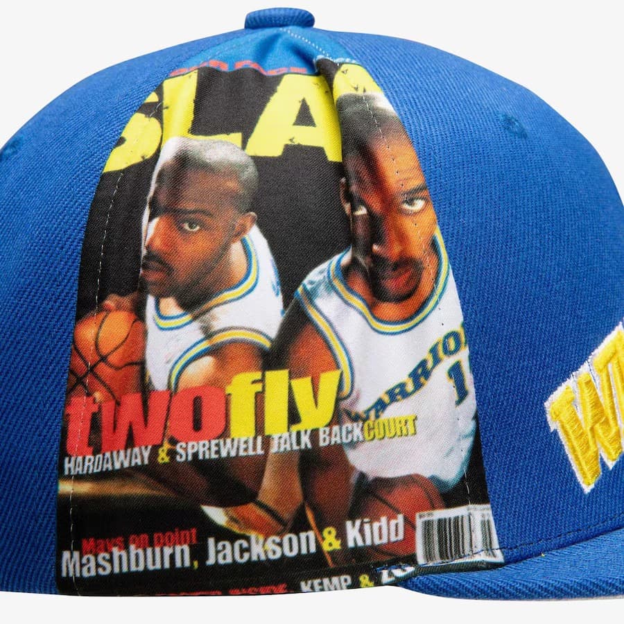 Бейсболка Mitchell & Ness Latrell Sprewell, Tim Hardaway Royal Golden State Warriors Hardwood Classics Slam Side Cropped Snapback Hat