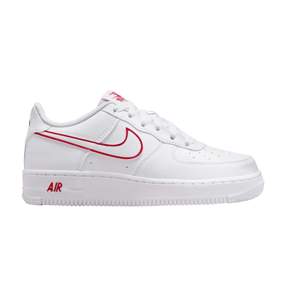 Krossovki-Nike-Air-Force-1-Low-GS-White-University-Red-Outlined-Swoosh