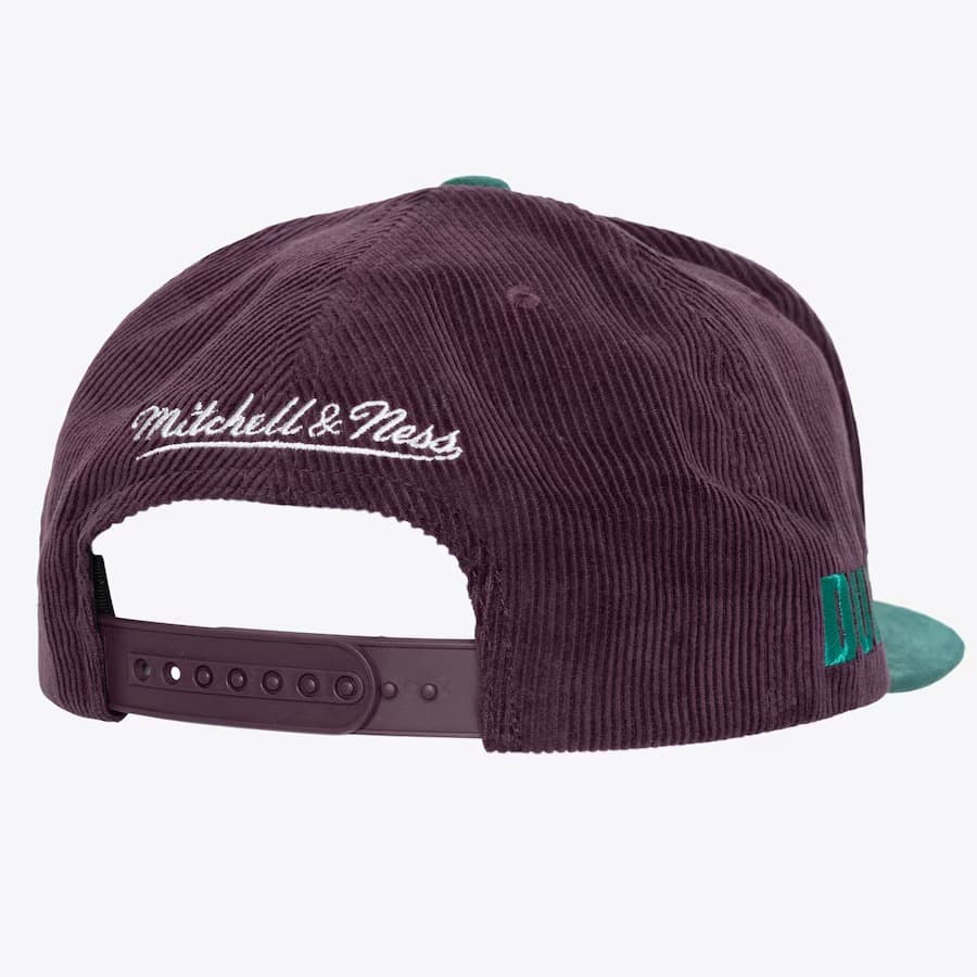 Бейсболка Mitchell & Ness Purple Teal Anaheim Ducks Vintage Sueduroy Snapback Hat