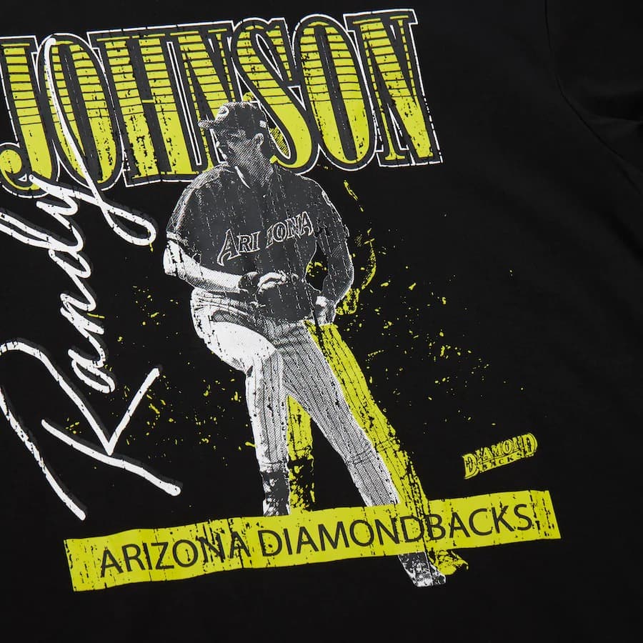 Футболка Mitchell & Ness Randy Johnson Black Arizona Diamondbacks Neon Pop Player T-Shirt