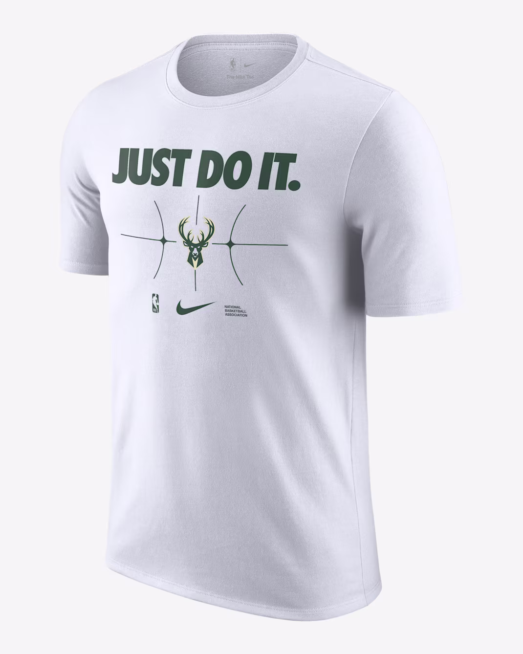 Мужская футболка Nike NBA Milwaukee Bucks Essential Just do it White