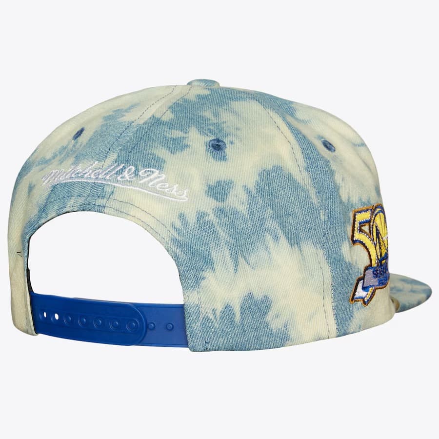 Бейсболка Mitchell & Ness Blue Golden State Warriors Acid Wash Snapback Hat