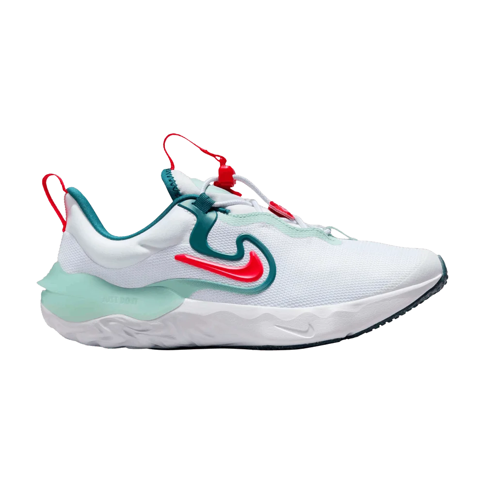 Krossovki-Nike-Run-Flow-GS-White-Siren-Red-Jade-Ice