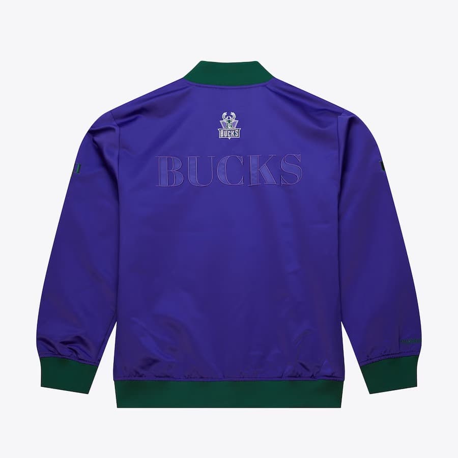 Бомбер Mitchell & Ness Purple Milwaukee Bucks Team OG 3.0 Satin Full Snap Jacket