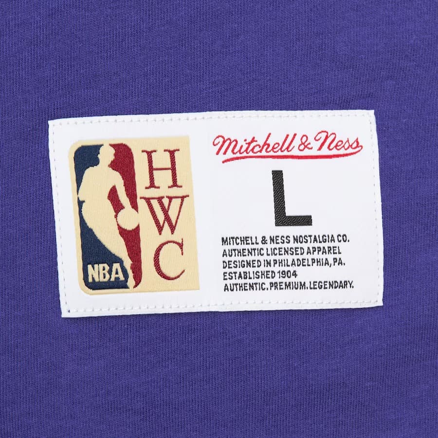 Футболка Mitchell & Ness Purple New Orleans Jazz Hardwood Classics Retro Logo V-Neck T-Shirt