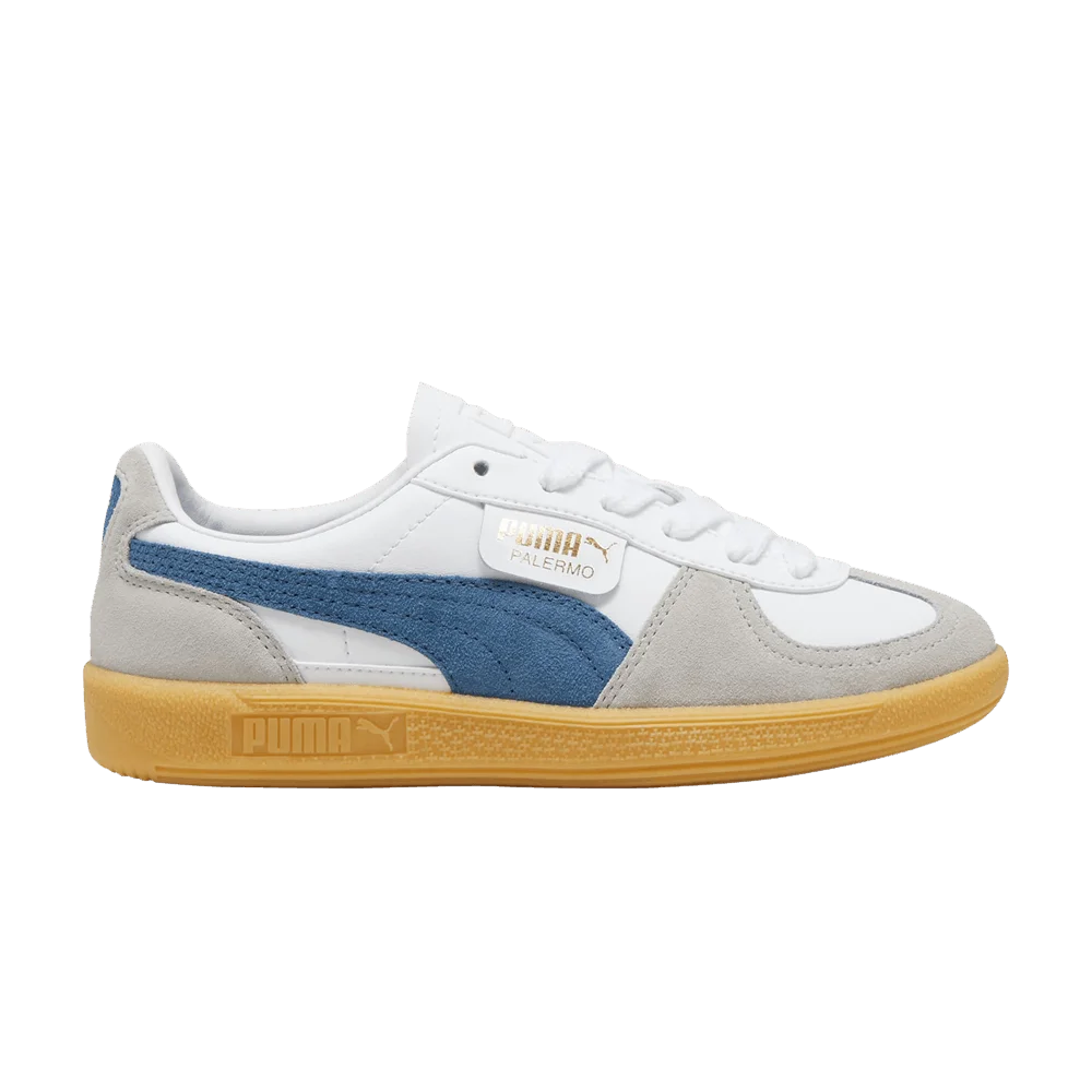 Кроссовки Puma Palermo Leather Big Kid 'White Blue Horizon Gum'