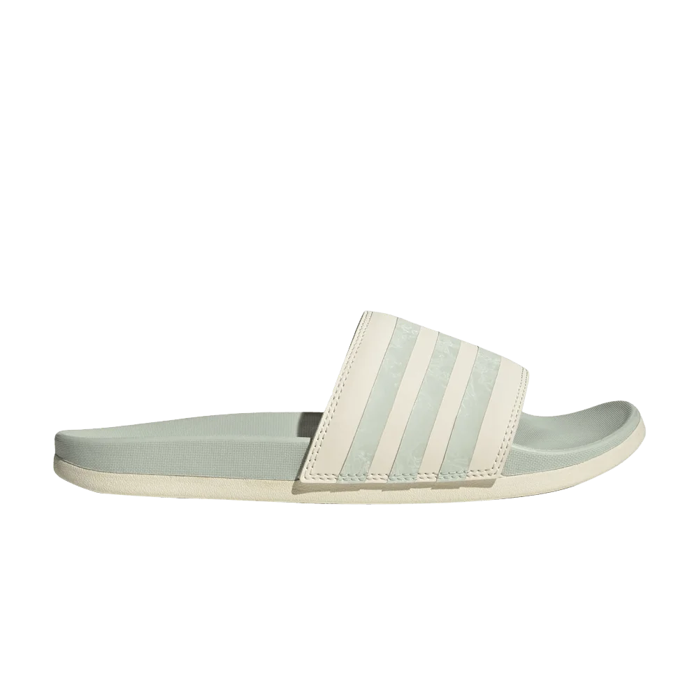 Adidas-Wmns-Adilette-Comfort-Slide-White-Linen-Green