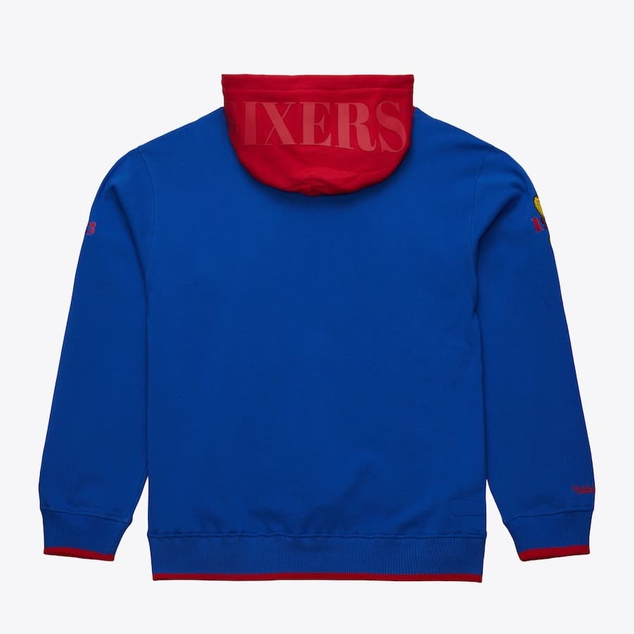 Худи Mitchell & Ness Royal Philadelphia 76ers Team OG 3.0 Vintage Fleece Pullover Hoodie