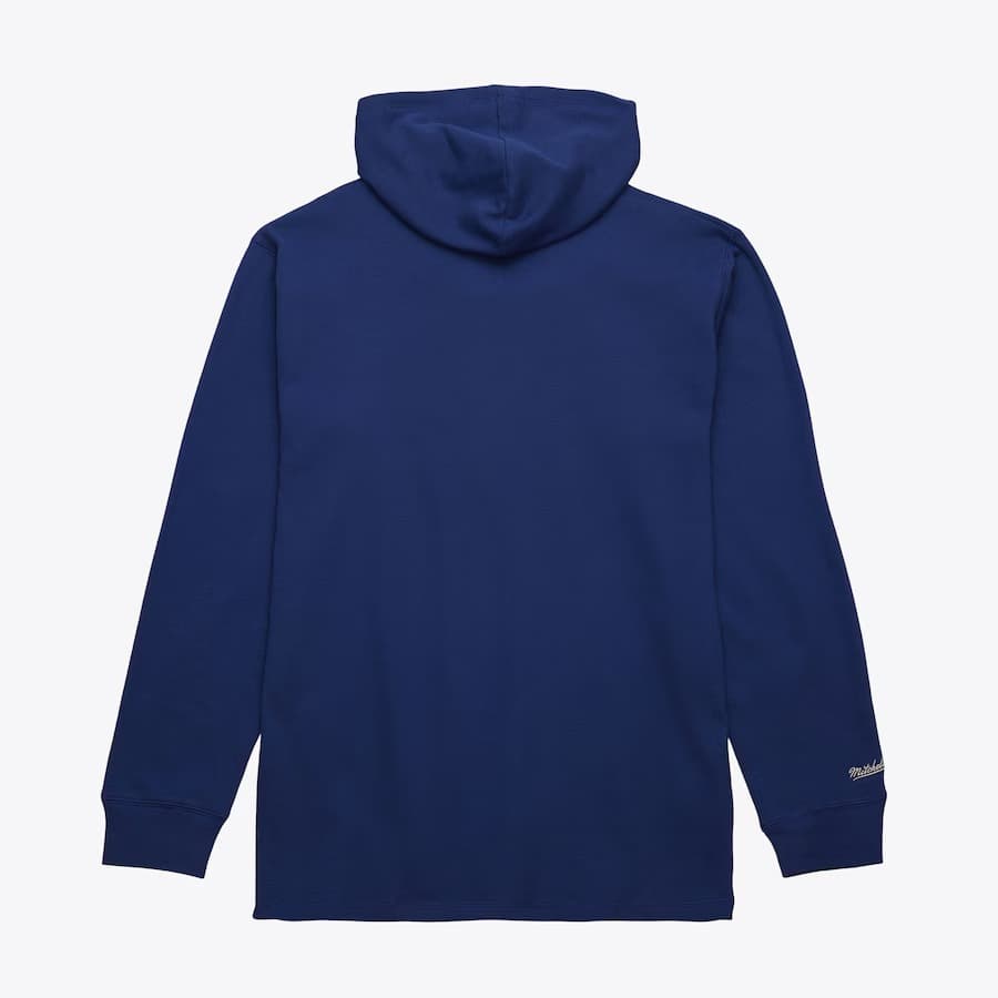 Худи Mitchell & Ness Blue New York Rangers Vintage Logo Thermal Lightweight Pullover Hoodie