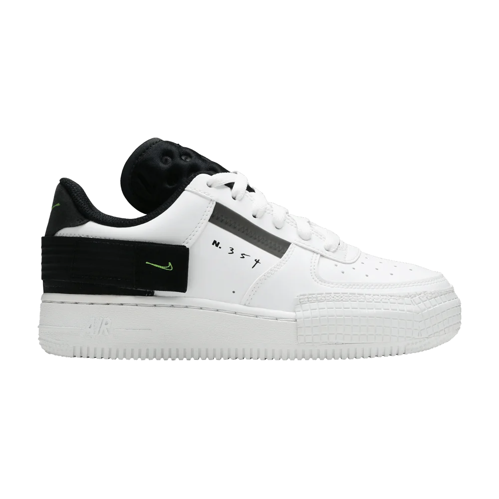 Krossovki-Nike-Air-Force-1-Type-GS-White-Black-Volt