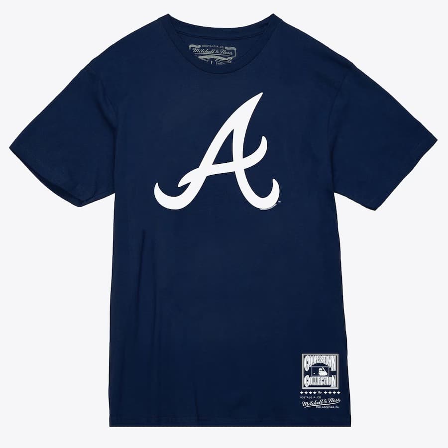 Футболка Mitchell & Ness Navy Atlanta Braves Basic Logo T-Shirt