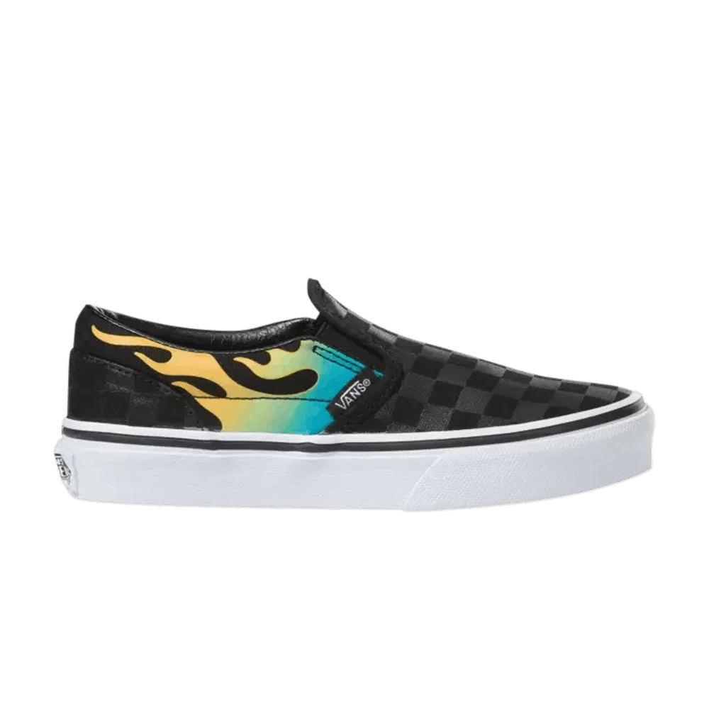 Krossovki-Vans-Classic-Slip-On-Kids-Check-Glow-Flame