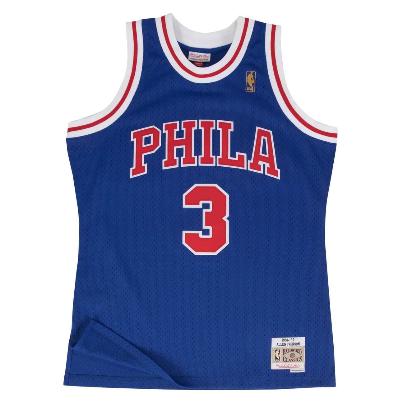 Баскетбольная джерси 1996-97 Philadelphia 76ers Allen Iverson #3 Swingman Hardwood Classics Blue Jersey