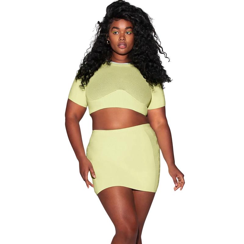 Спортивный топ adidas Ivy Park Knit Crop Top (Plus Size) Yellow Tint