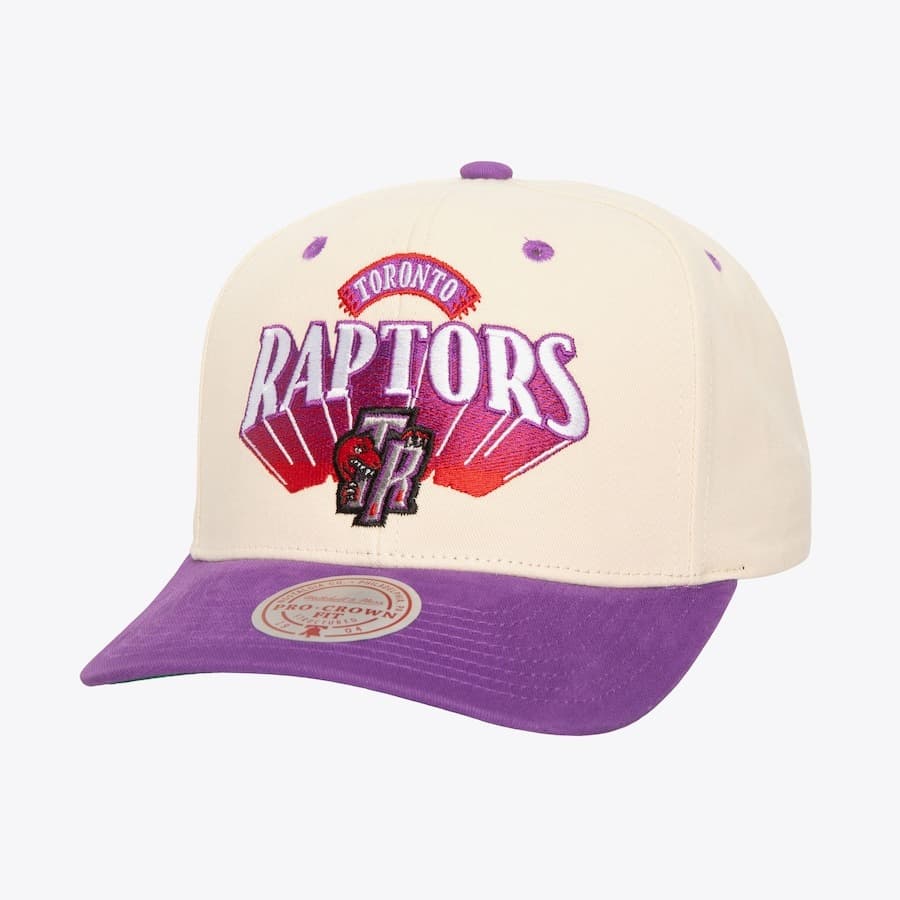 Бейсболка Mitchell & Ness Cream Toronto Raptors Hardwood Classics Horizon Pro Crown Snapback Hat