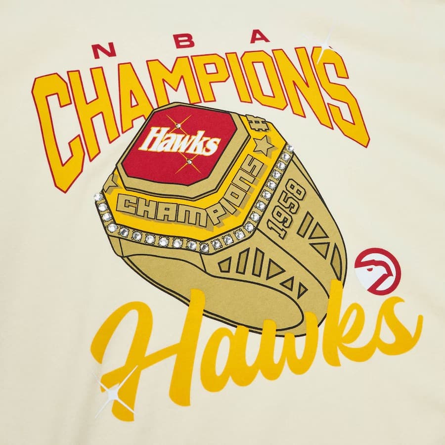 Футболка Mitchell & Ness Cream Atlanta Hawks M&N x Melody Ehsani T-Shirt