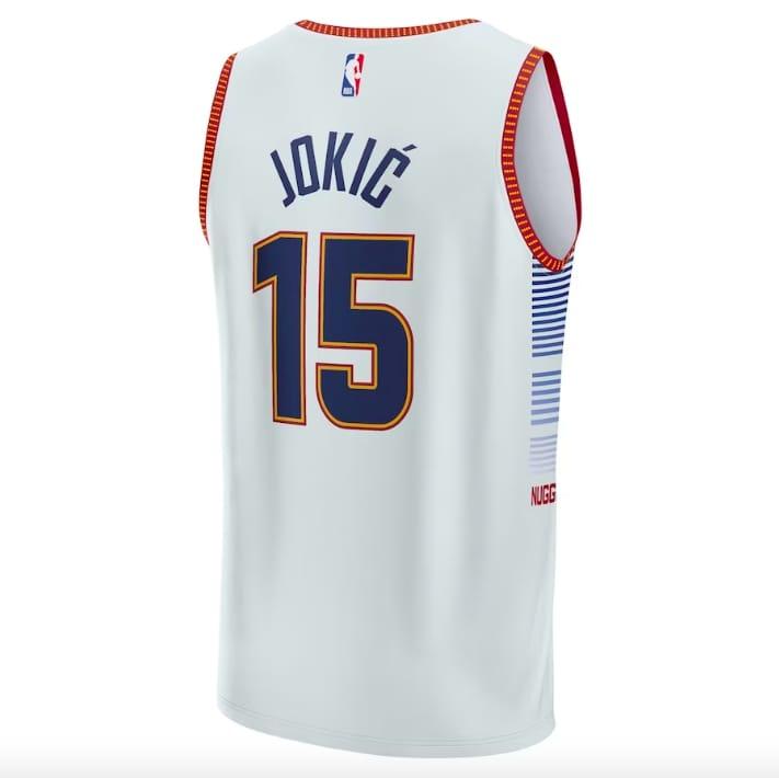 Баскетбольная джерси 2022-23 Denver Nuggets #15 Nikola Jokic Fast Break City Silver Jersey