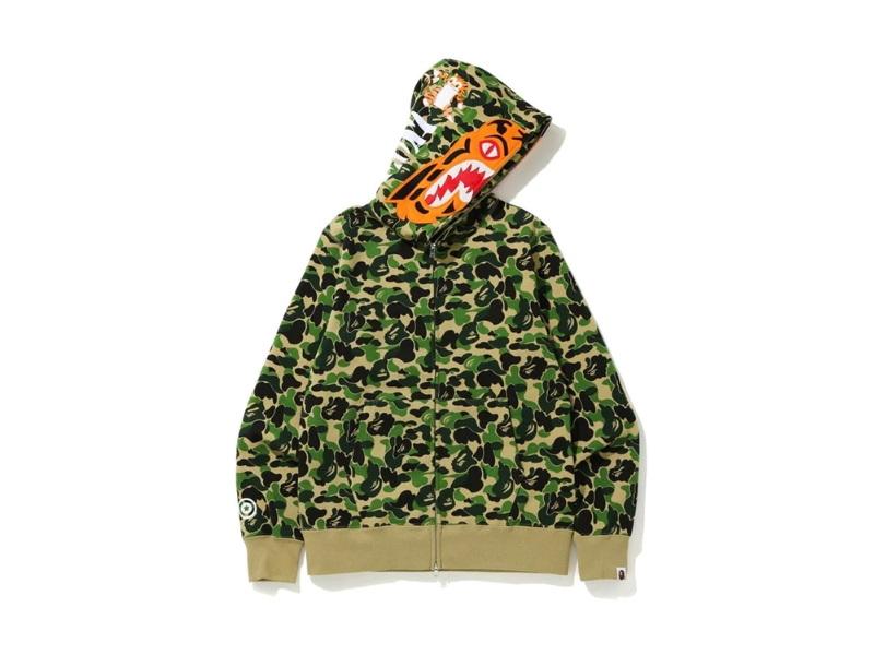 Худи BAPE ABC Camo Tiger Full Zip Hoodie Green