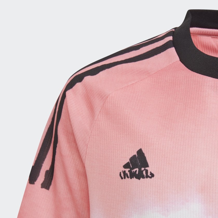 Баскетбольная футболка adidas Juventus Human Race Kids Jersey Glow Pink/Black