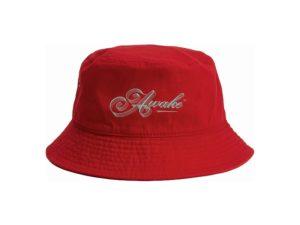 Awake-Ribbon-Script-Logo-Bucket-Hat-Cardinal-300x225