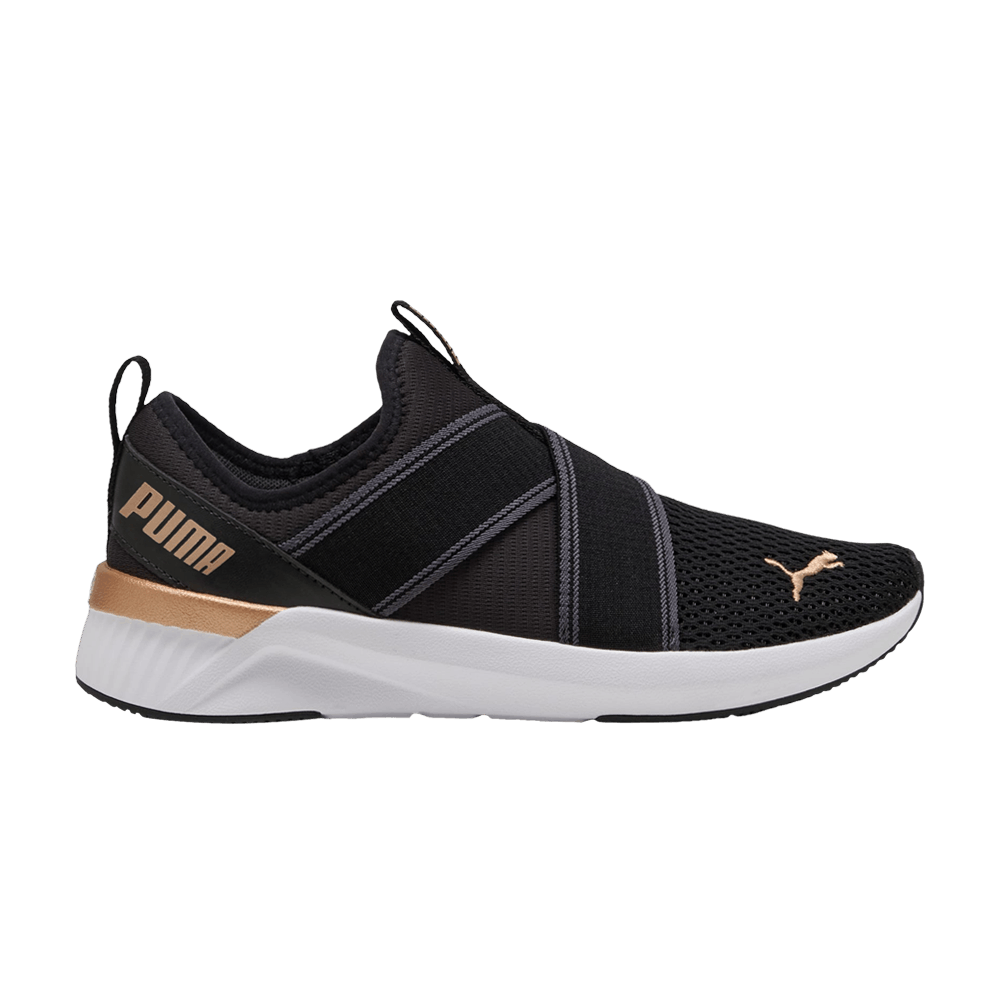Кроссовки Puma Wmns Softride Harli Slip-On 'Black White Gold'