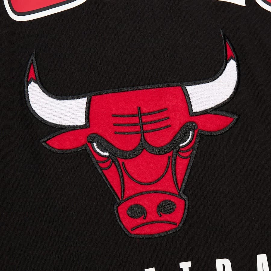 Футболка Mitchell & Ness Black Chicago Bulls Hardwood Classics Retro Logo V-Neck T-Shirt