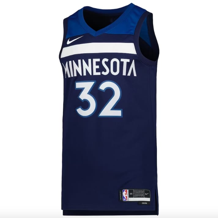 Баскетбольная джерси 2022-23 Minnesota Timberwolves #32 Karl-Anthony Towns Swingman Icon Navy Jersey