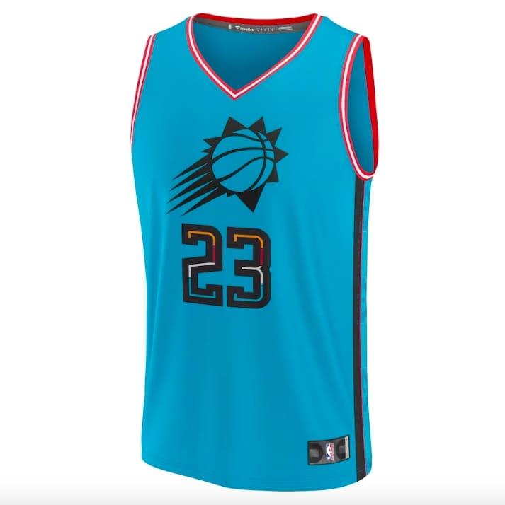 Баскетбольная джерси 2022-23 Phoenix Suns #23 Cameron Johnson Fastbreak City Turquoise Jersey
