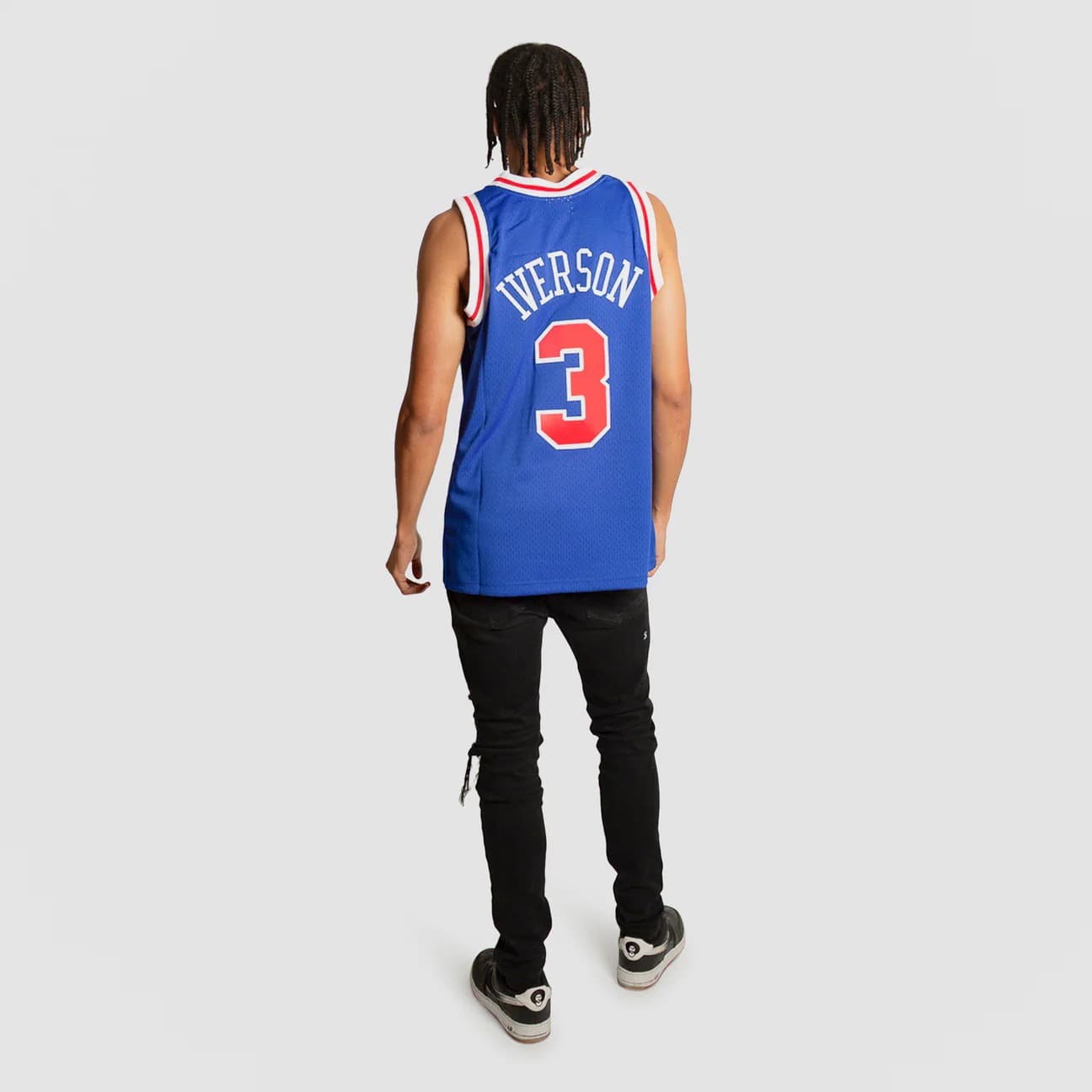 Баскетбольная джерси 1996-97 Philadelphia 76ers Allen Iverson #3 Swingman Hardwood Classics Blue Jersey