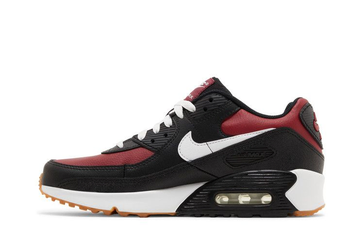 Кроссовки Nike Air Max 90 Leather GS 'Black Team Red'