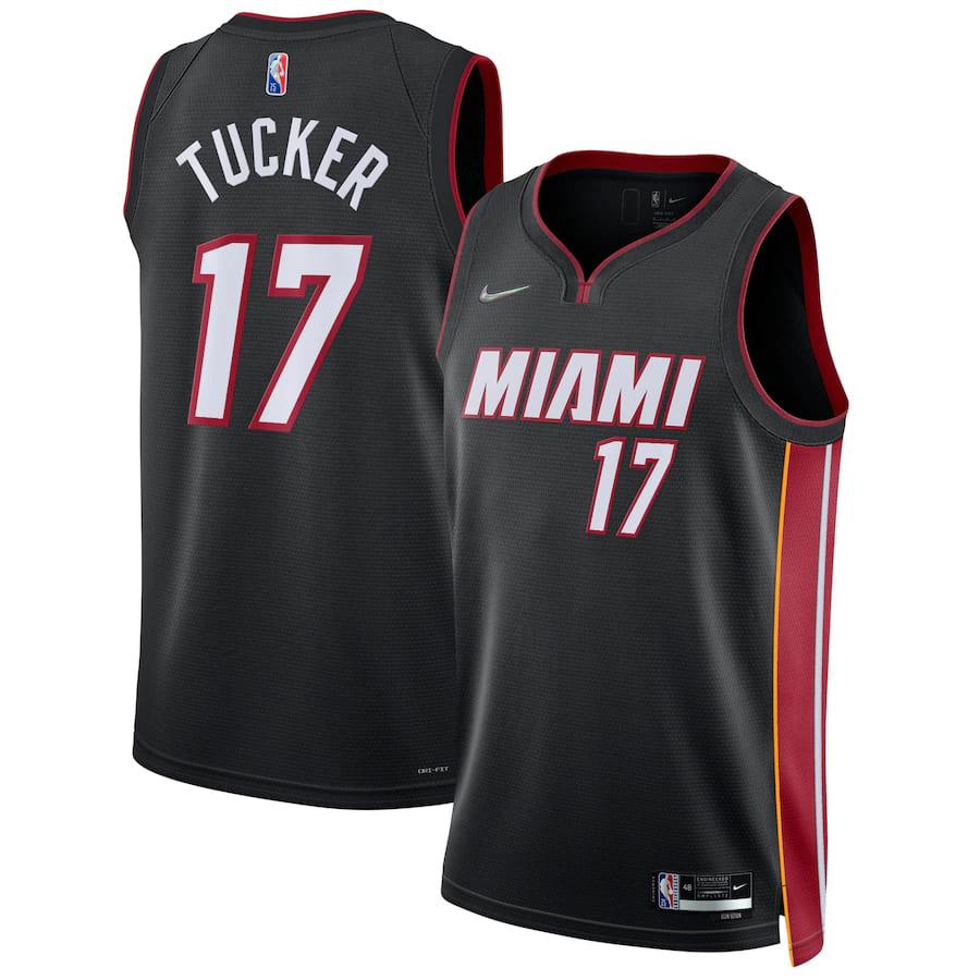 Баскетбольная джерси 2021-22 Miami Heat #17 P.J. Tucker 75th Anniversary Edition Swingman Jersey – Black