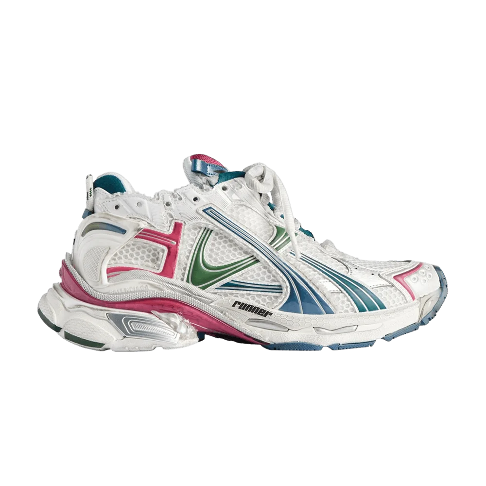Krossovki-Balenciaga-Runner-White-Dark-Green-Blue-Pink