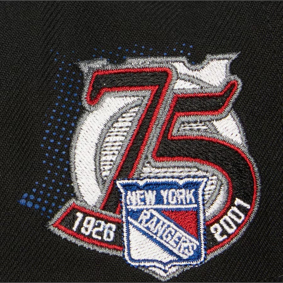 Бейсболка Mitchell & Ness Black New York Rangers Big Face 7.0 Vintage Snapback Hat