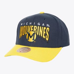 Mitchell-Ness-Navy-Michigan-Wolverines-Boom-Text-Pro-Vintage-Snapback-Hat-300x300