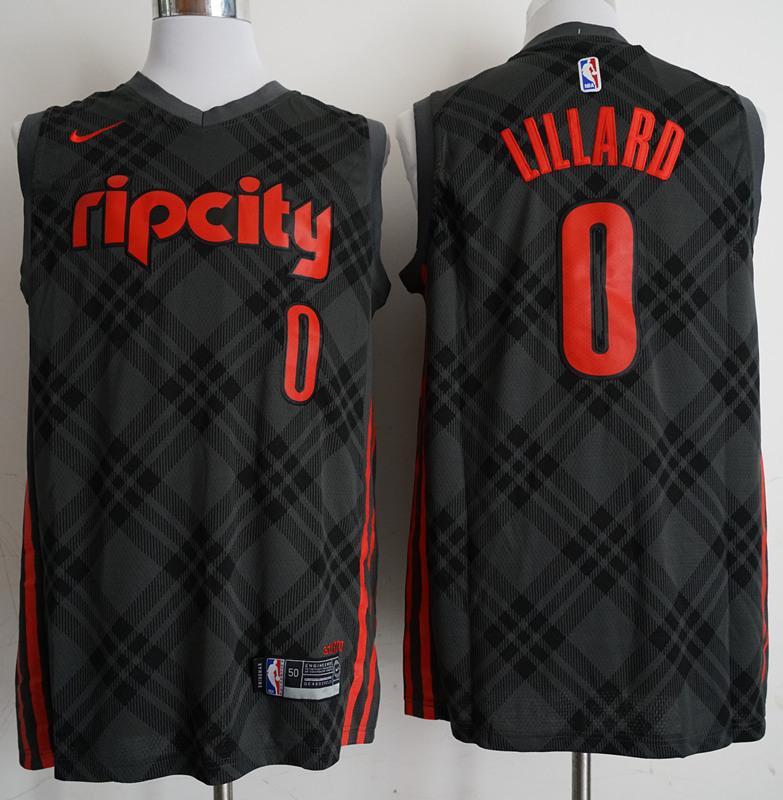 Баскетбольная джерси 2017-18 Damian Lillard Blazers #0 City Black