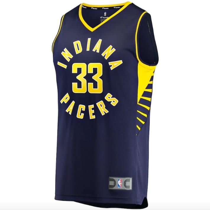 Баскетбольная джерси Indiana Pacers  #33 Myles Turner Fast Break Icon Navy Jersey