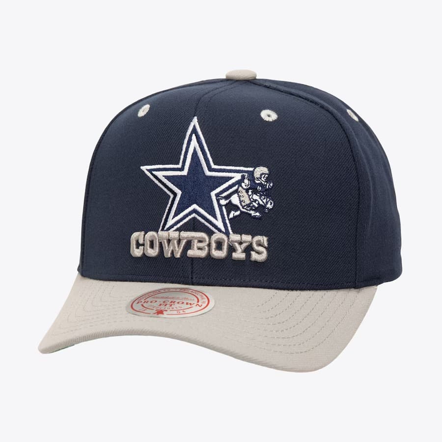 Бейсболка Mitchell & Ness Navy Dallas Cowboys All In 2.0 Pro Crown Snapback Hat