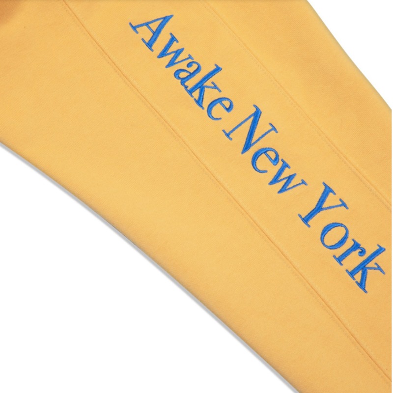 Awake-Classic-Outline-Logo-Paneled-Embroidered-Hoodie-Mustard-2