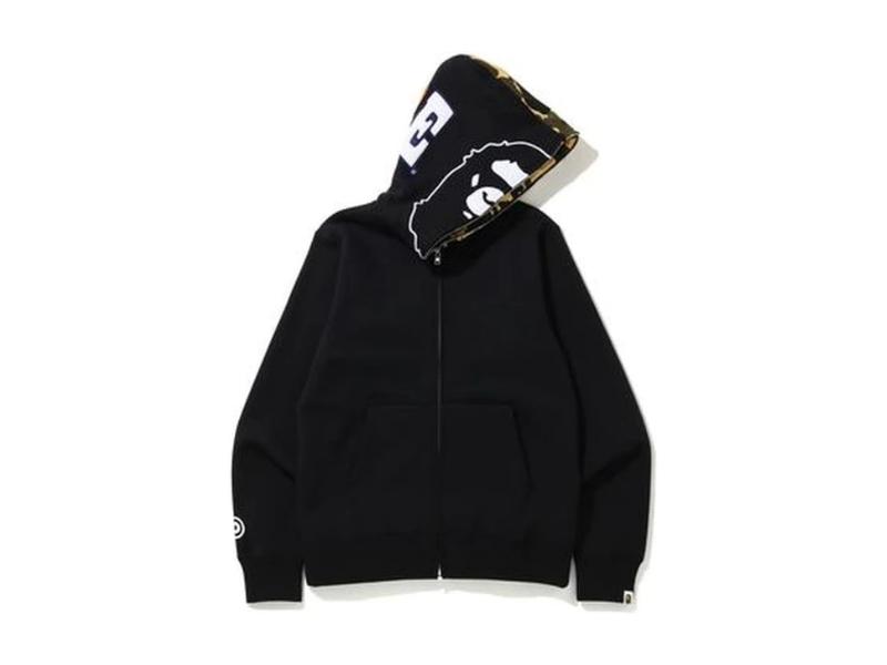 Худи BAPE 1st Camo 2nd Ape Full Zip Hoodie Black