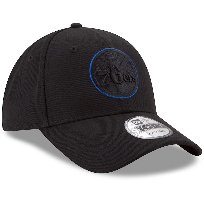 Кепка Men's New Era Black Philadelphia 76ers 9FORTY Adjustable Hat