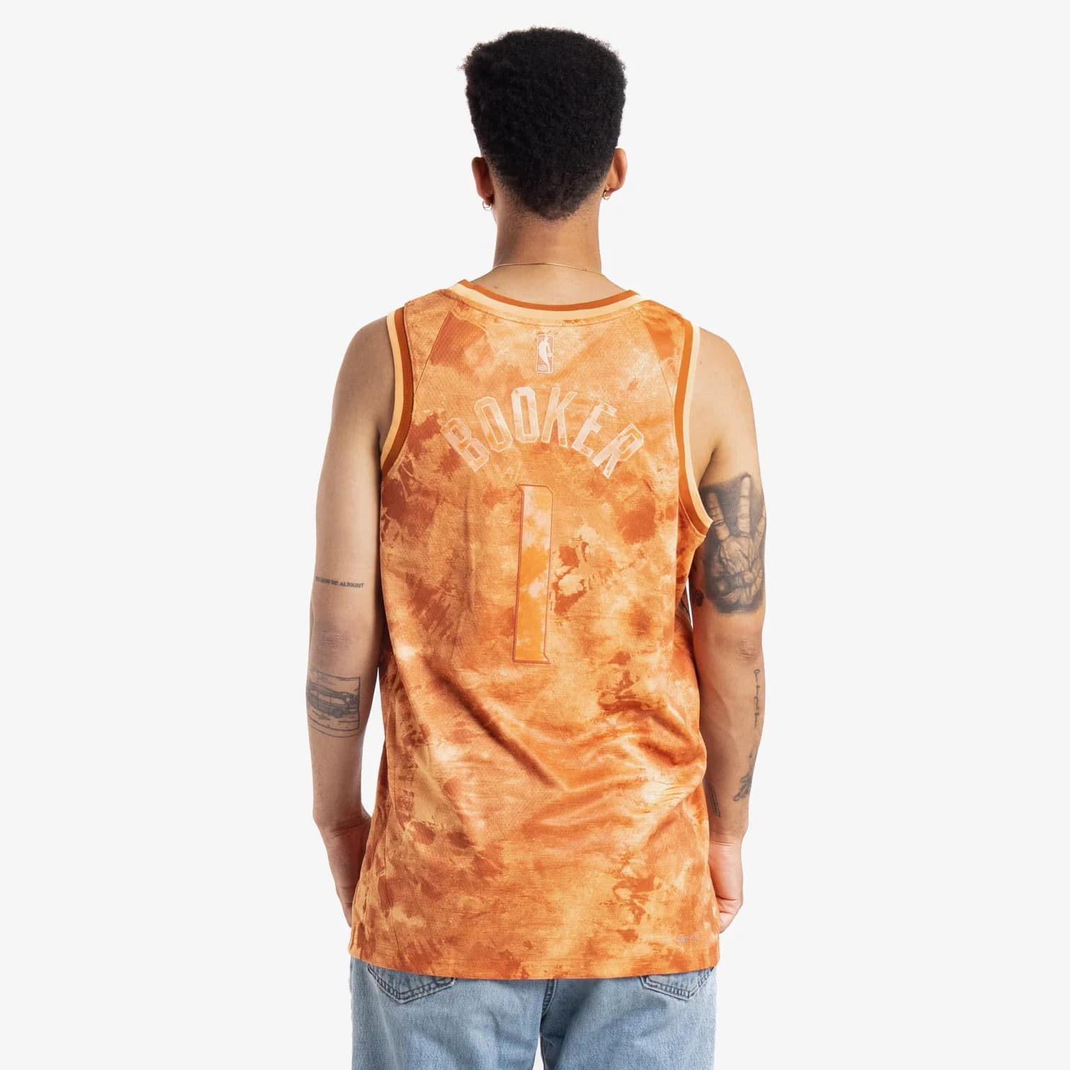 Баскетбольная джерси 2023 Phoenix Suns Devin Booker #1 Swingman Select Series Orange Jersey