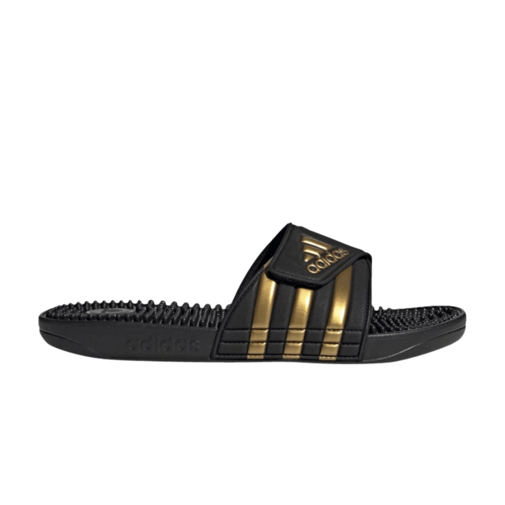adidas Adissage Slides 'Black Gold Metallic'