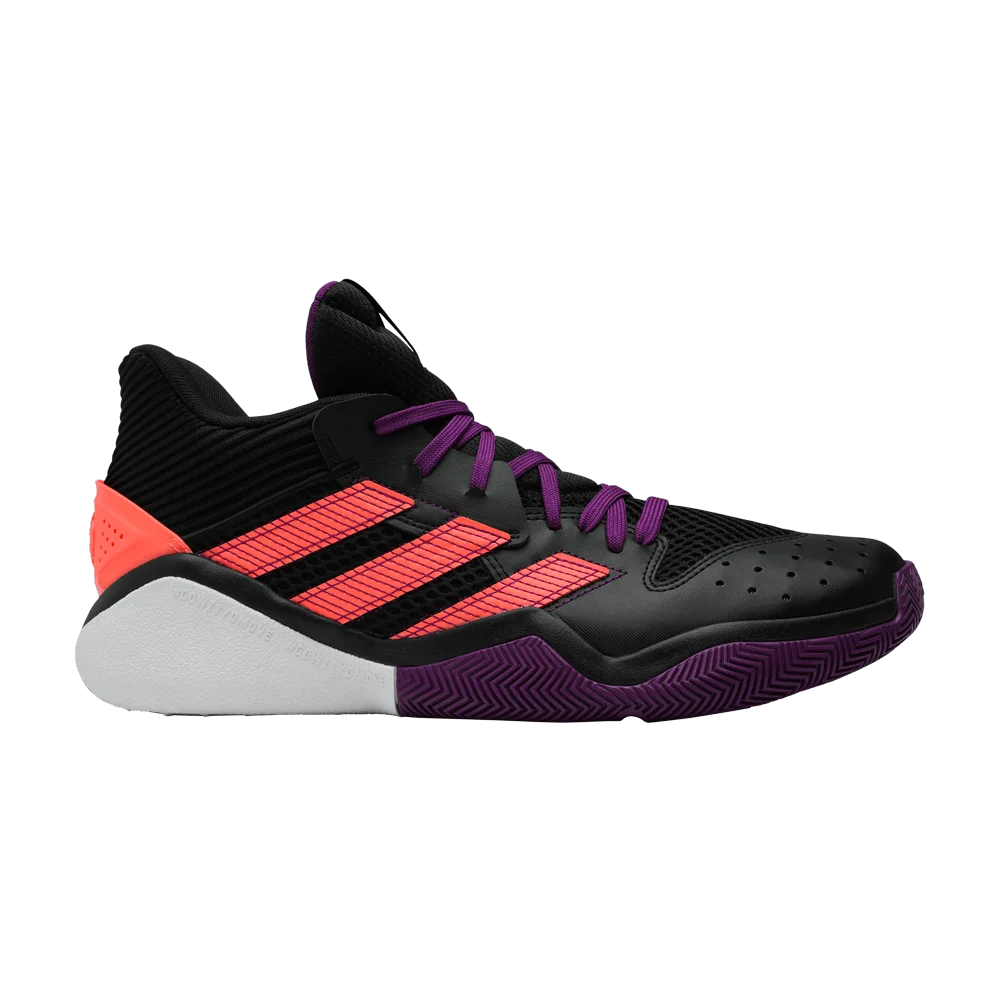 Krossovki-Adidas-Harden-Stepback-Black-Purple-Coral