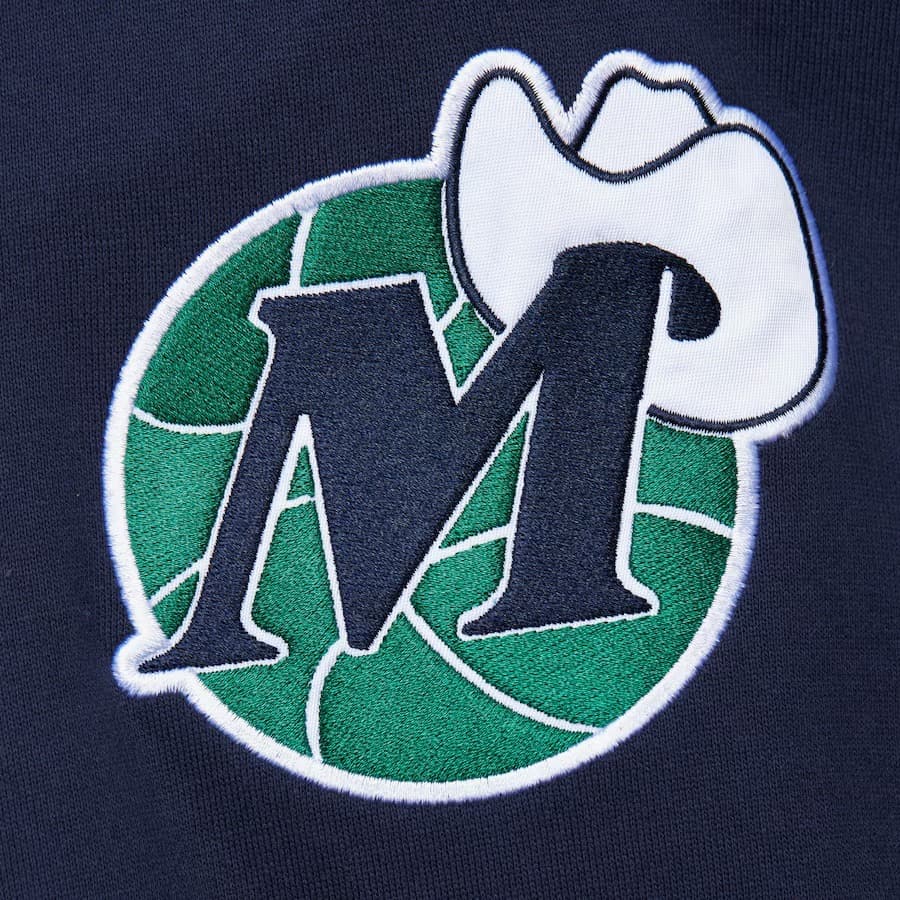 Худи Mitchell & Ness Navy Dallas Mavericks Team OG 2.0 Vintage Logo Fleece Pullover Hoodie