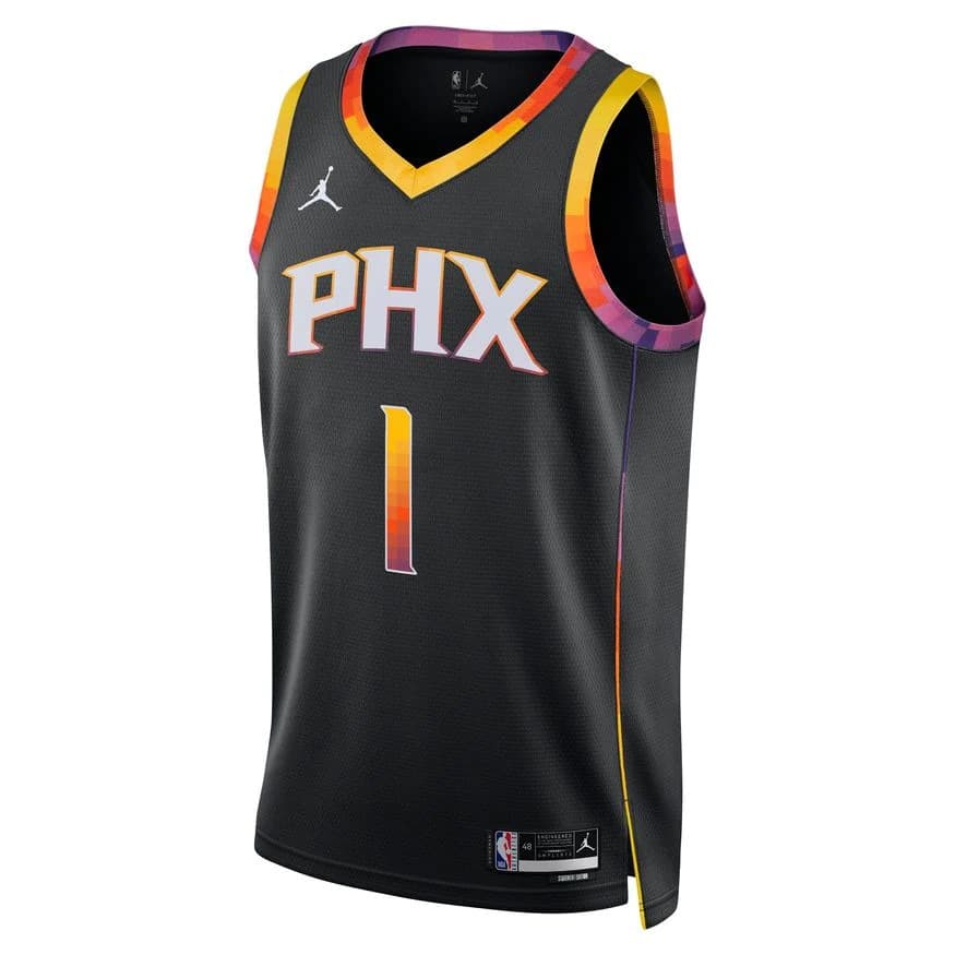 Баскетбольная джерси 2023-24 Phoenix Suns #1 Devin Booker Swingman Statement Black Jersey