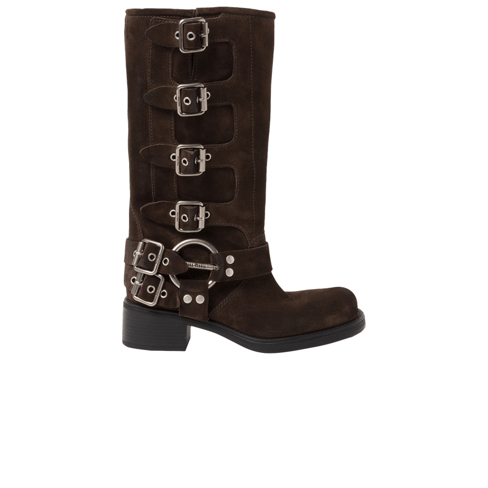 Miu Miu Wmns Suede Boot 'Dark Brown'