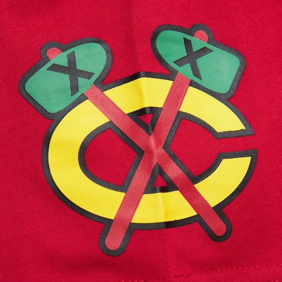 Футболка Mitchell & Ness Red Chicago Blackhawks Jacquard Ringer T-Shirt